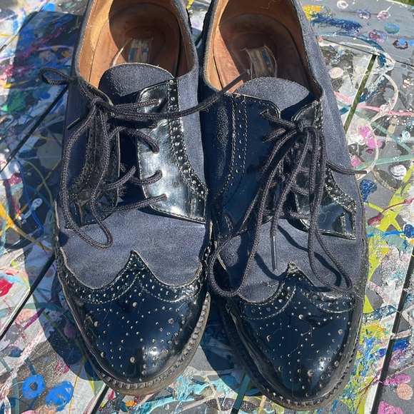 Vintage Arnold Churgin suede and patent leather lace up shoes - Picture 8 of 9